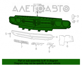 09-14 Dodge Challenger Grille with Frame Without Emblem
