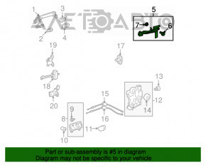 Rear left door handle mechanism Toyota Highlander 08-13