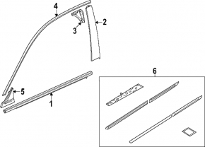 Upper front left door molding for Honda Civic XI FE/FL 22-26 chrome