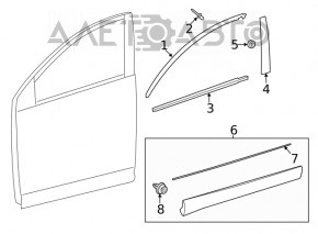 Lower front right door trim Toyota Venza 21-24 structure, scratches, bent
