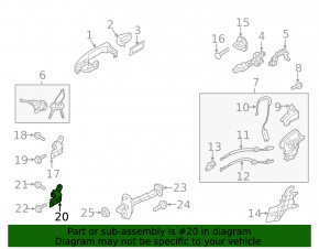 Door hinge lower front right Kia Soul 14-19