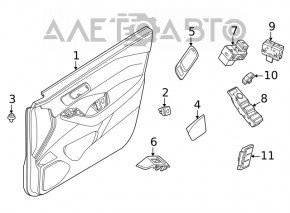 Door trim card front left Nissan Rogue 21-23 black S JP built