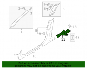 Door sill trim rear right Hyundai Kona 18-23 black