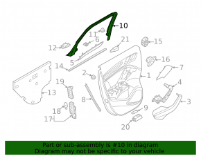 Door frame inner rear right Audi A3 8V 15-20 black, scratch