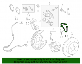 Brake hose rear left Lexus CT200h 11-17