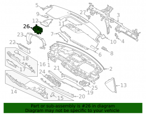 Left dashboard air duct deflector Kia K5 21-24 chrome