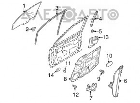 Front left door glass Mazda CX-7 06-09