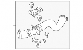 Upper intercooler pipe Ford Focus mk3 15-18 1.0T rest 2 parts, with sensor