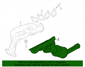 Left exhaust manifold with catalytic converter Ford Mustang mk6 15-17 5.0