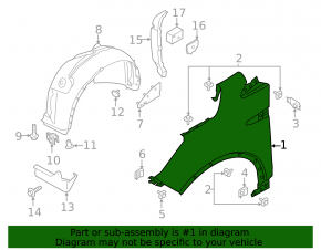 Front right wing Ford Escape MK3 13- SIGNEDA