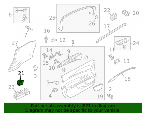Lincoln MKZ 17-20 Front Left Seat Memory Buttons