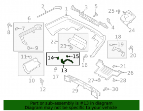 Left rear bumper bracket for Land Rover Range Rover 13-21