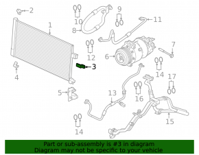Air conditioning radiator condenser mount upper left Jaguar F-Pace X761 17-