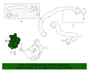 Thermostat housing BMW 5 F10 11-16 3.0T N55