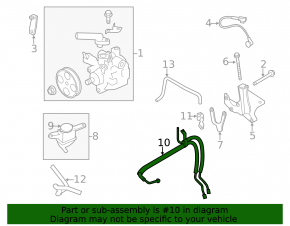 High pressure power steering pipes Subaru Impreza WRX GH 08-14