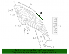 Front right hood seal for Audi E-Tron 19-23
