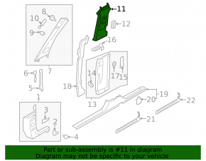 Center pillar trim lower left Audi Q7 16- gray