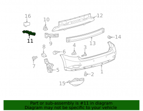Rear bumper mount left outer Lexus RX350 RX450h 10-15
