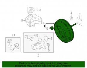 Vacuum booster VW Passat b7 12-15 USA type 1
