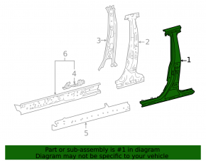 Left center pillar for Toyota Prius 50 16-22