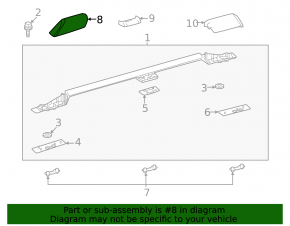 Front left roof rail cap for Toyota Land Cruiser 24-26
