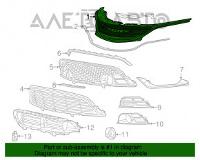 Radiator grill bare Chrysler 200 15-17