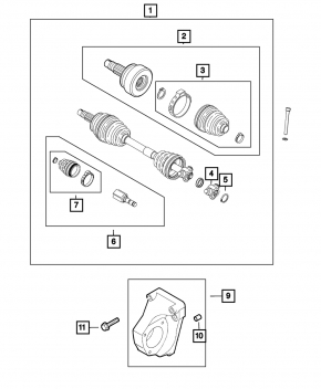 Front right axle bracket for Jeep Renegade 19-23 1.3T