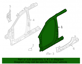 Left center pillar for Kia Sorento 2021-2025