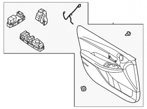 Kia K5 21-24 black front right door trim panel
