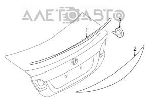 Trunk lid spoiler BMW 335i e92 07-13