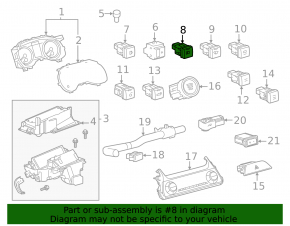 High beam switch button Toyota Venza 21-22 auto