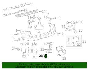 Rear bumper parking sensor mounting ring for Lexus LX570 08-11 pre-restyling, silver