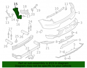Rear bumper mount right Porsche Macan 15-