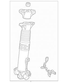 Front left shock absorber Mercedes GLE 350 450 20-26 with support, AWD, for air suspension