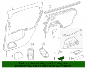Mercedes H247 GLA 20-26 rear right window lift control trim, black