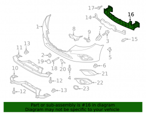 Front bumper reinforcement for Mazda 3 14-16 BM prerest