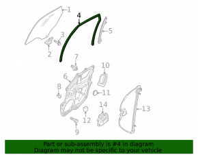 Rear right window seal for Mazda CX-7 06-12