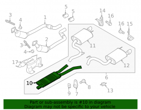 Ford Mustang mk6 15-17 3.7 exhaust manifold assembly with resonator and barrels