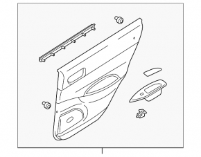 Door trim card rear left Mazda6 03-05 black