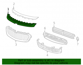 Radiator grill upper Chevrolet Malibu 14-15 rest