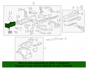 Front right side member fang Chevrolet Camaro 16-