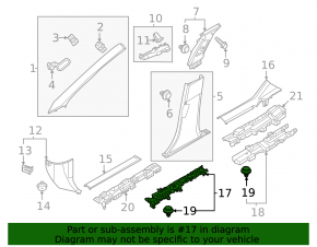 Front left door sill trim bracket for Nissan Ariya 23-25 (lower part)
