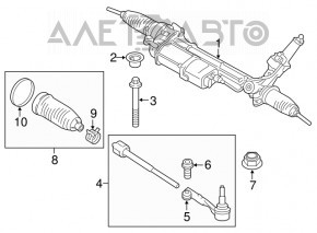 Right steering rod BMW X5 F15 14-18 under electric power steering