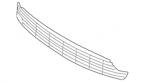 Lower grille of the front bumper, central, VW CC 13-16, rest for parking sensors