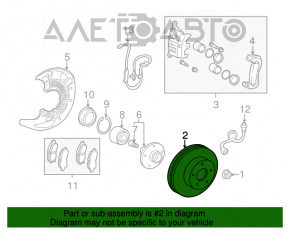 Front left brake disc Toyota Sienna 11-20