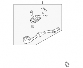 Right exhaust manifold with catalytic converter for Subaru B10 Tribeca