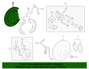 Brake Disc Cover Rear Left Lexus ES300h ES350 13-18