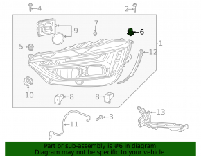 Headlight mounting clip for Audi A5 F5 17-25