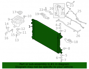 Water cooling radiator for Audi RS Q8 19-25 4.0