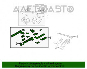 Side member front right Dodge Journey 11-20